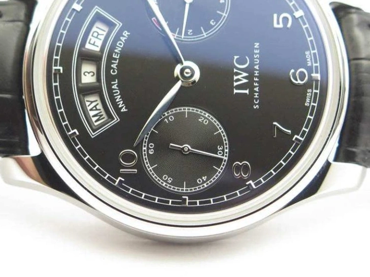 MIROTIME 0328 Portuguese Real PR Real Annual Calendar IW5035 YLF 1:1 Best Edition Black Dial On Leather Strap A Soft 7240